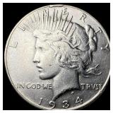 1934 Silver Peace Dollar CLOSELY UNCIRCULATED