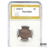 1935-D Buffalo Nickel PGA MS64