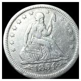1854 Arrows Seated Liberty Quarter NEARLY UNCIRCUL