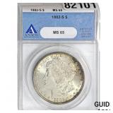 1882-S Morgan Silver Dollar ANACS MS65