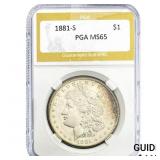 1881-S Morgan Silver Dollar PGA MS65