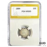 1884 Seated Liberty Dime PGA MS65