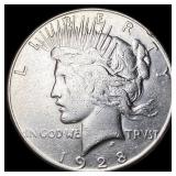 1928-S Silver Peace Dollar NEARLY UNCIRCULATED