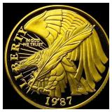 1987-W Gold $5 Constitution Commemorative GEM PROO