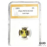 1991 1/10oz $5 Gold Eagle PGA PR70 DCAM