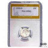 1920-D Mercury Silver Dime PGA MS62