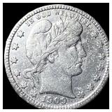 1909 Barber Quarter NEARLY UNCIRCULATED
