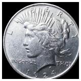 1924 Silver Peace Dollar CLOSELY UNCIRCULATED