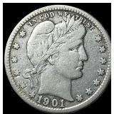 1901-O Silver Barber Quarter LIGHTLY  CIRCULATED
