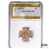 1908-S Indian Head Cent PGA MS64 RB