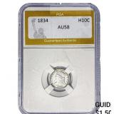 1834 Capped Bust Half Dime PGA AU58