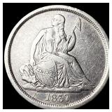 1837 Seated Liberty Dime No Stars NEARLY UNCIRCULA