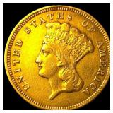 1857 Gold $3 Indian Princess Head UNCIRCULATED