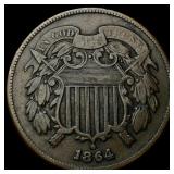 1864 Bronze Two-Cent Piece LIGHTLY CIRCULATED