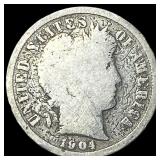 1904-S Silver Barber Dime NICELY CIRCULATED