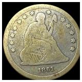 1861 Seated Liberty Quarter NICELY CIRCULATED