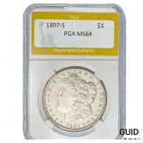 1897-S Morgan Silver Dollar PGA MS64
