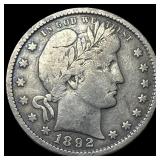 1892-S Silver Barber Quarter NEARLY UNCIRCULATED