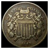 1865 Two-Cent Piece LIGHTLY CIRCULATED