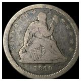 1840-O Silver Seated Liberty Quarter NICELY CIRCUL