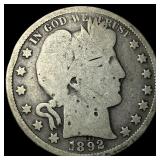 1892-O Silver Barber Half Dollar NICELY CIRCULATED