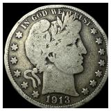 1913 Barber Half Dollar NICELY CIRCULATED
