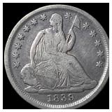 1839-O Silver Half Dime NEARLY UNCIRCULATED