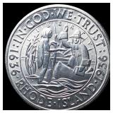1936-D Silver Rhode Island Half Dollar CHOICE  BU