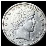 1909 Barber Silver Quarter CLOSELY UNCIRCULATED