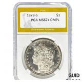 1878-S Morgan Silver Dollar PGA MS67+ DMPL
