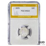 1835 Capped Bust Dime PGA MS63