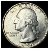 1934 Silver Washington Quarter CHOICE BU