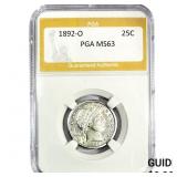 1892-O Barber Quarter PGA MS63