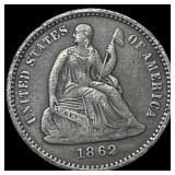 1862 Silver Half Dime NEARLY UNCIRCULATED