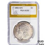 1882-O/S Morgan Silver Dollar PGA AU50