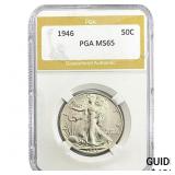 1946 Walking Liberty Half Dollar PGA MS65