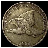 1858 Copper-Nickel Flying Eagle Cent NEARLY UNCIRC