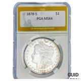 1878-S Morgan Silver Dollar PGA MS64