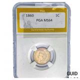 1860 Indian Head Cent PGA MS64