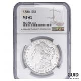 1886 Morgan Silver Dollar NGC MS62