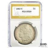 1882-S Morgan Silver Dollar PGA MS64
