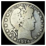 1914 Silver Barber Half Dollar NICELY  CIRCULATED