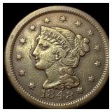 1848 Braided Hair Large Cent CLOSELY UNCIRCULATED