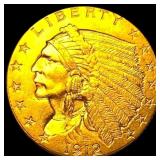 1912 Indian Head Gold $2.50 Quarter Eagle UNCIRCUL