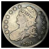 1830 Capped Bust Half Dollar LIGHTLY CIRCULATED