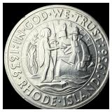 1936 Silver Rhode Island Half Dollar CLOSELY UNCIR