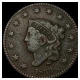 1833 Coronet Head Large Cent NEARLY UNCIRCULATED