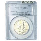 1954-D Franklin Half Dollar PCGS MS63 FBL