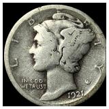 1921-D Silver Mercury Dime NICELY CIRCULATED
