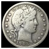 1905 Barber Silver Quarter LIGHTLY CIRCULATED